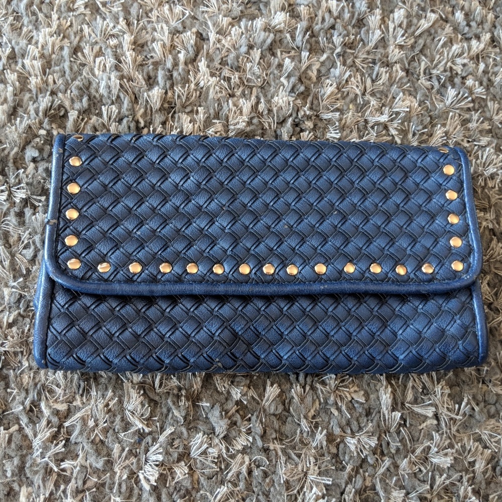 Urban Expressions Navy Blue Faux Leather Clutch